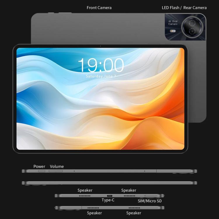 Teclast T60 Pro 4G LTE Tablet PC, 8GB+128GB, 12 inch Android 15 MediaTek Helio G99 Octa Core, Support Dual SIM, T60 Pro – Durable Build, Easy to Use
