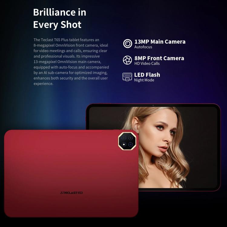 Teclast T65 Plus 4G LTE Tablet PC, 8GB+256GB, 13.4 inch Android 15 MediaTek Helio G99 Octa Core, Support Dual SIM, T65 Plus – Durable Build, Easy to Use