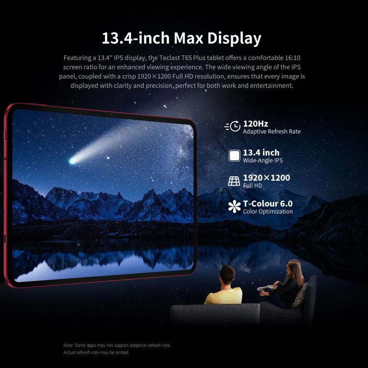 Teclast T65 Plus 4G LTE Tablet PC, 8GB+256GB, 13.4 inch Android 15 MediaTek Helio G99 Octa Core, Support Dual SIM, T65 Plus – Durable Build, Easy to Use