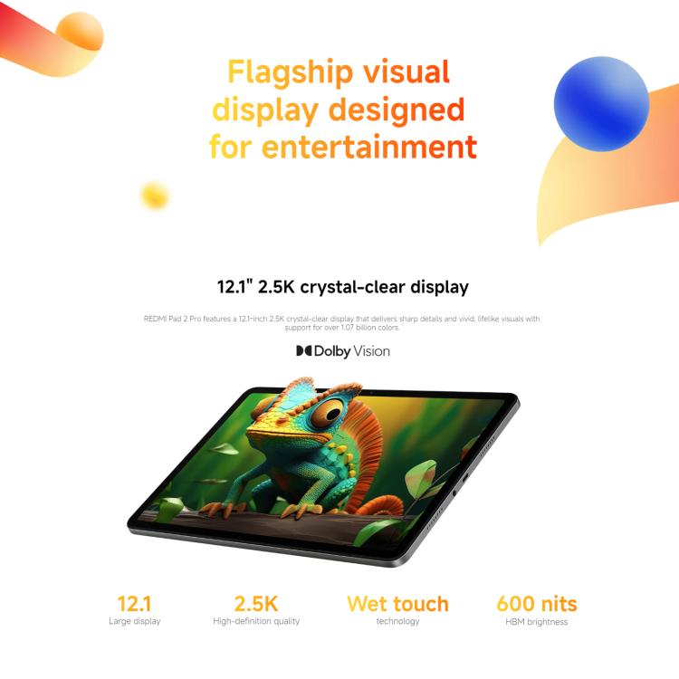 REDMI Pad 2 Pro 12.1 inch Soft Light Screen Tablet PC, 8GB+256GB, HyperOS 3, Snapdragon 7s Gen4 Octa Core CPU, 12GB+256GB Soft Light – Magnetic, Bluetooth