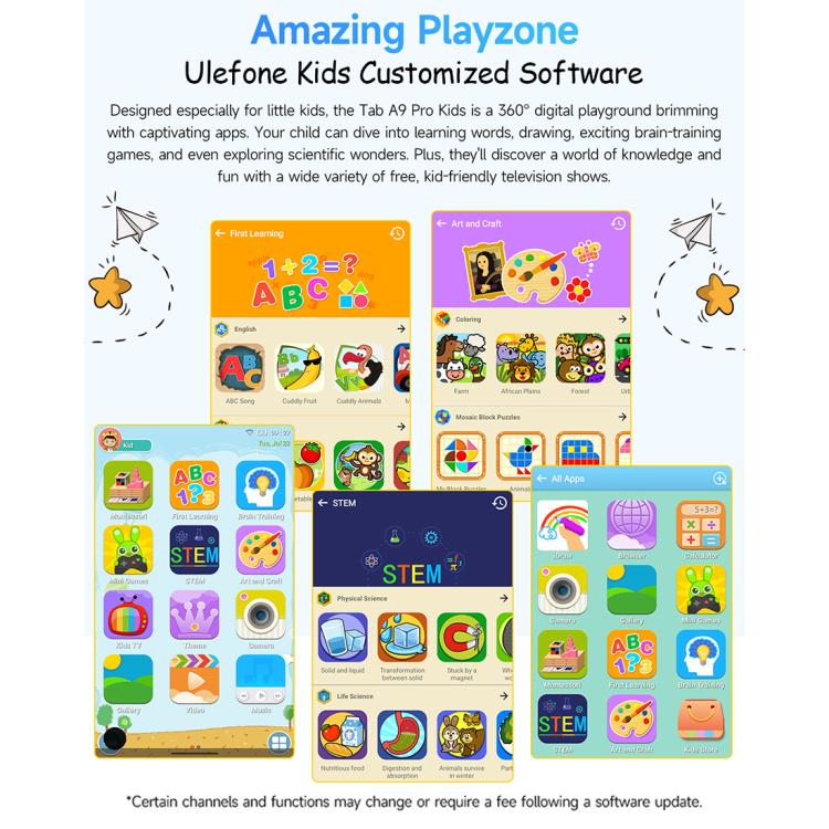 Ulefone Tab A10 Pro Kids Tablet PC, 6GB+128GB, 8.68 inch Android 15 MediaTek Helio G91 Octa Core 4G Network, EU Plug – Bluetooth, Tempered Glass, Screen Protector