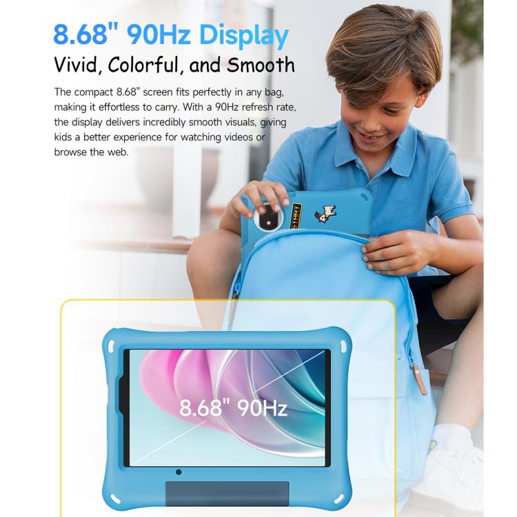 Ulefone Tab A10 Pro Kids Tablet PC, 6GB+128GB, 8.68 inch Android 15 MediaTek Helio G91 Octa Core 4G Network, EU Plug – Bluetooth, Tempered Glass, Screen Protector