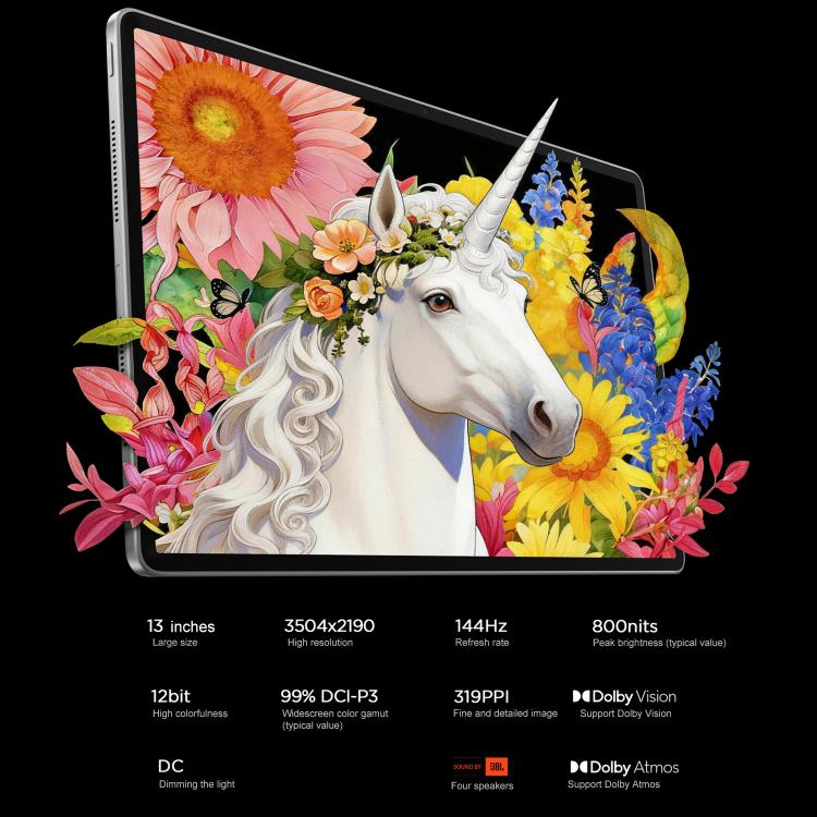 Lenovo Xiaoxin Pad Pro GT13, 13 inch 3.5K AI Learning Tablet WiFi, 12GB+256GB, Android 16, Snapdragon 8 Elite, US Plug, 12GB+256GB – Durable Build, Easy to Use
