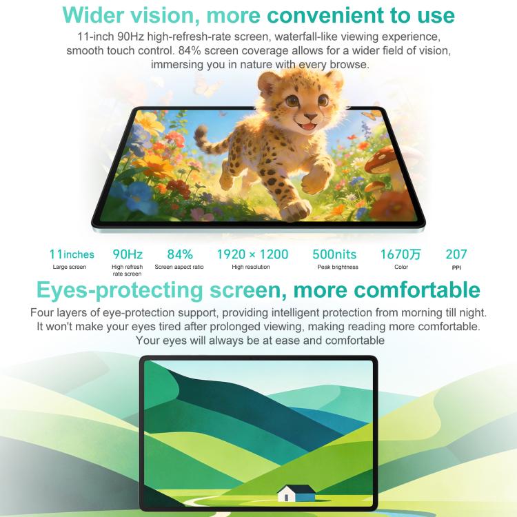 Honor Pad X10 WiFi Tablet PC, 11 inch 6GB+128GB MagicOS 9.0 Qualcomm Snapdragon 680 Octa Core, 6GB+128GB
