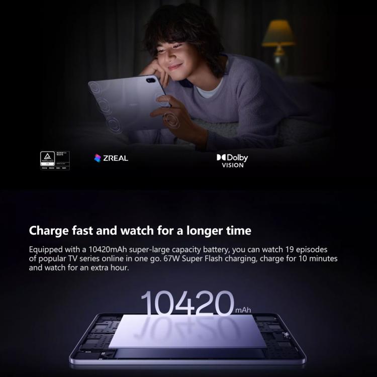 OPPO Pad 5 12.1 inch Tablet PC, 8GB+256GB, ColorOS 16.0 MediaTek Dimensity 9400+ Octa Core, 8GB+256GB – Fast Charging, Bluetooth, 4K