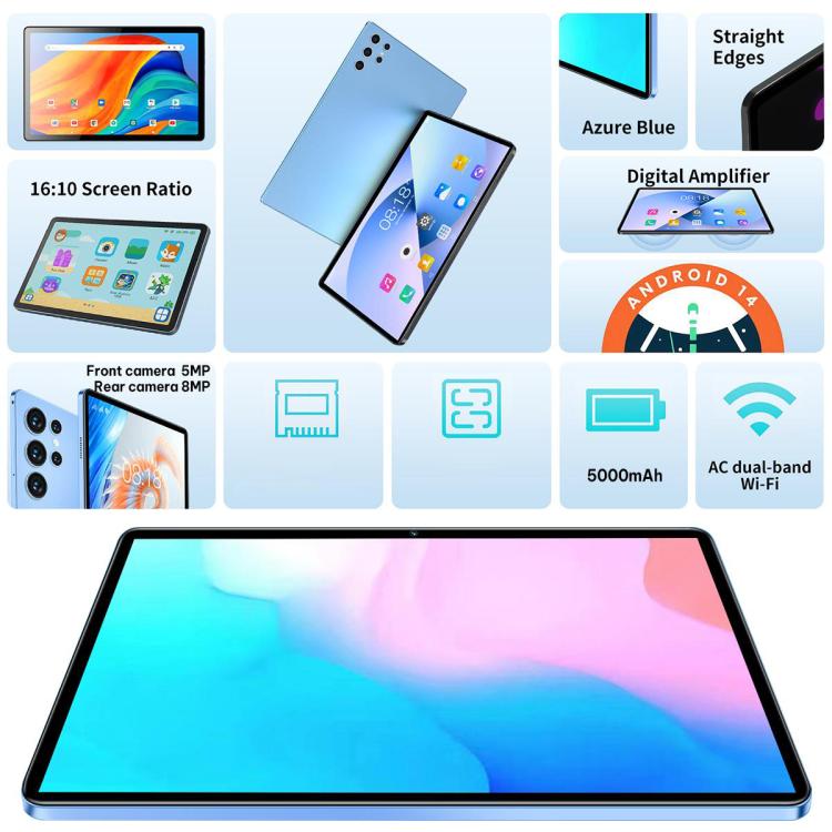 BDF H39 10.1 inch 4G LTE Tablet PC, 6GB+128GB, Android 10 MTK6750 Octa Core, Support Dual SIM, EU Plug, 8GB+256GB, EU Plug – Bluetooth