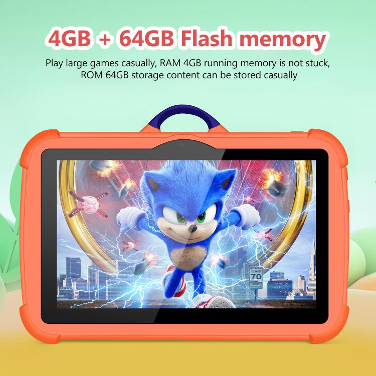 BDF C8 7 inch WiFi Kids Tablet PC, 2GB+32GB, Android 8.1 MTK6735 Octa Core CPU, US Plug, 4GB+64GB – Card Slot