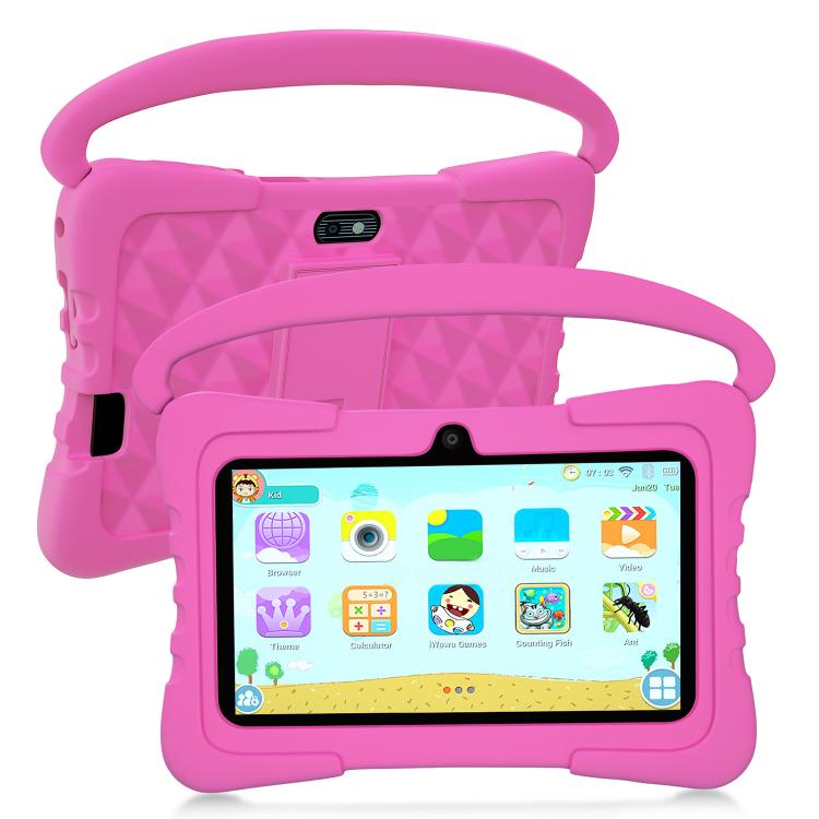BDF K3 7 inch WiFi Kids Tablet PC with Silicone Case, 1GB+16GB, Android 8.1 MTK6735 Quad Core CPU, US Plug, 3GB+32GB 3GB+32GB Pink