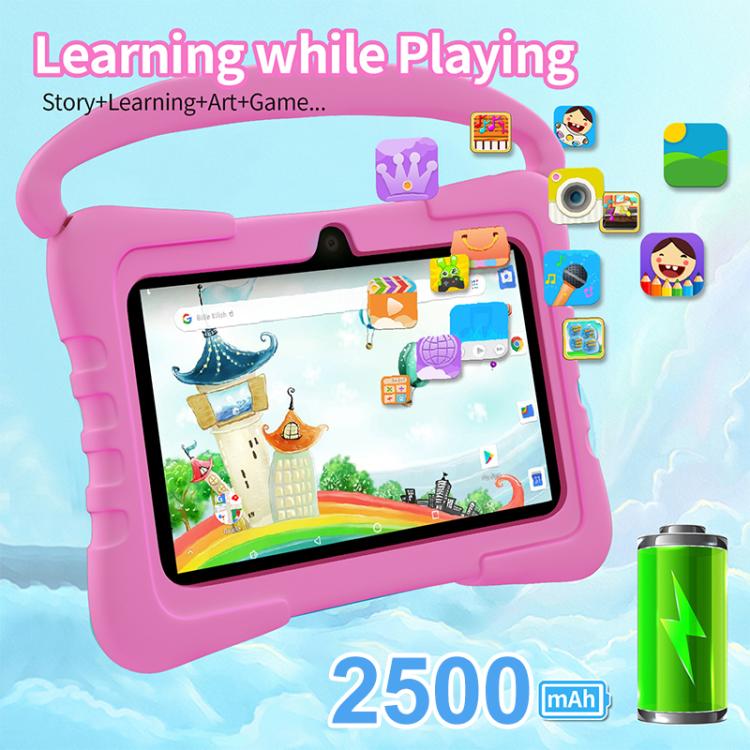 BDF K3 7 inch WiFi Kids Tablet PC with Silicone Case, 1GB+16GB, Android 8.1 MTK6735 Quad Core CPU, US Plug, 3GB+32GB