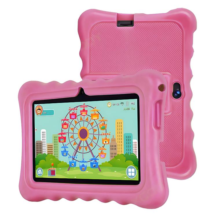 BDF T7 7 inch WiFi Kids Tablet PC with Silicone Case, 1GB+16GB, Android 8.1 MTK6735 Quad Core CPU, US Plug, 3GB+32GB 3GB+32GB Pink