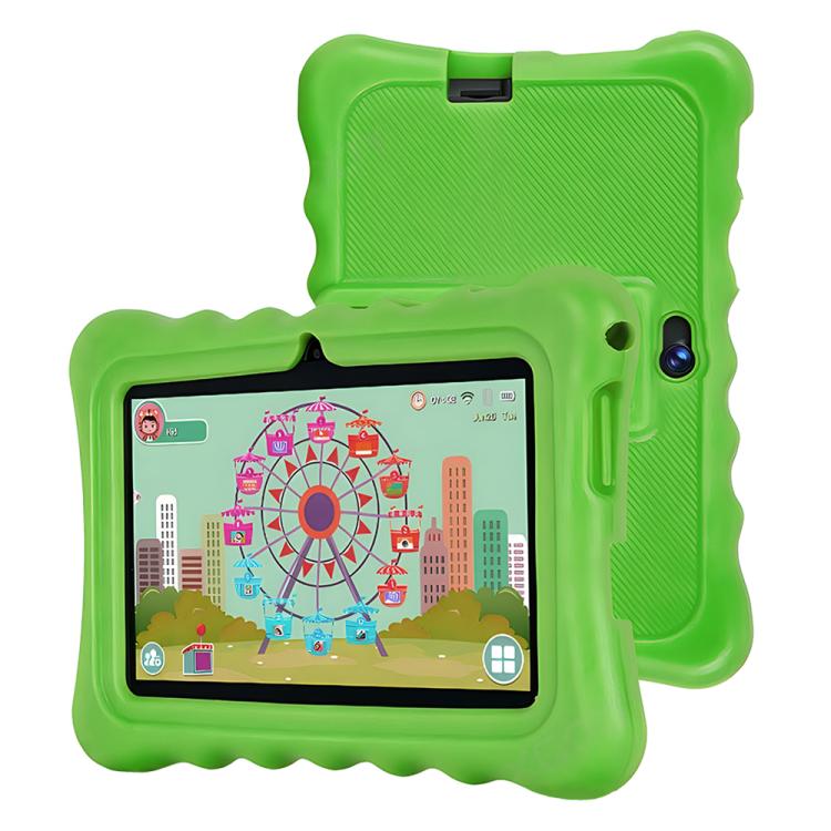 BDF T7 7 inch WiFi Kids Tablet PC with Silicone Case, 1GB+16GB, Android 8.1 MTK6735 Quad Core CPU, US Plug, 3GB+32GB – Card Slot 3GB+32GB Green