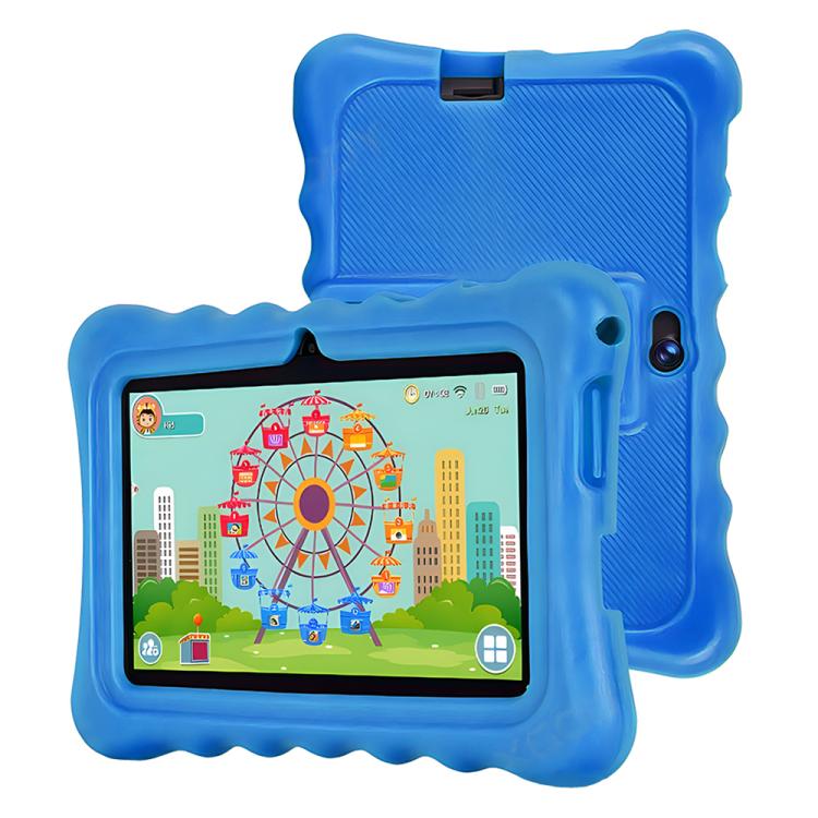 BDF T7 7 inch WiFi Kids Tablet PC with Silicone Case, 1GB+16GB, Android 8.1 MTK6735 Quad Core CPU, US Plug, 3GB+32GB – Card Slot 3GB+32GB Blue
