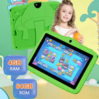 BDF 7 inch WiFi Kids Tablet PC with Mushroom Silicone Case, 2GB+32GB, Android 8.1 MTK6735 Quad Core CPU, US Plug, 4GB+64GB