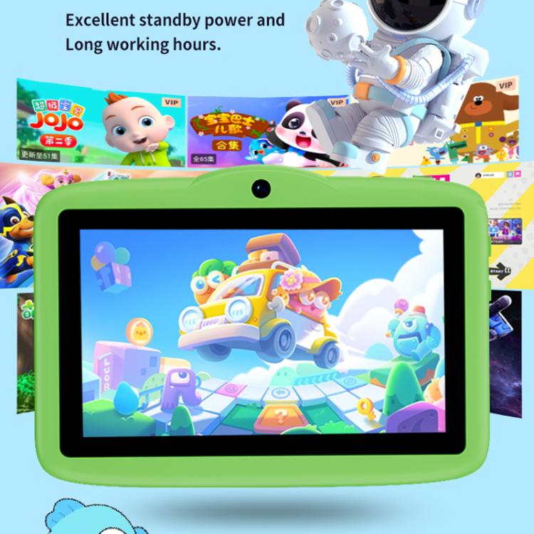 BDF 7 inch WiFi Kids Tablet PC with Mushroom Silicone Case, 2GB+32GB, Android 8.1 MTK6735 Quad Core CPU, US Plug, 4GB+64GB