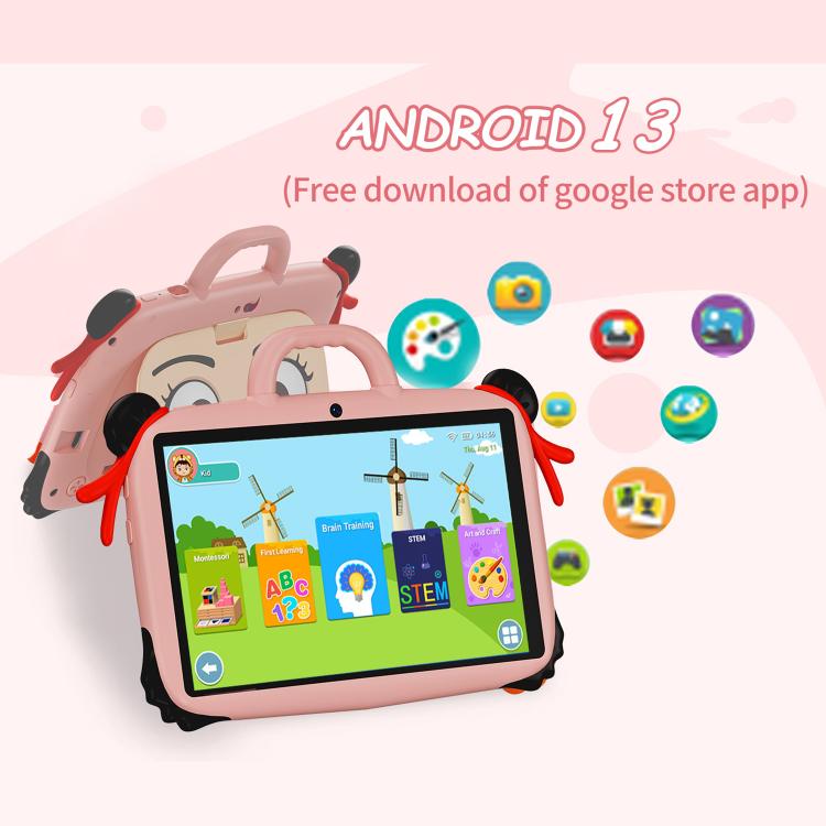BDF 7 inch WiFi Kids Tablet PC with Nezha Silicone Case, 1GB+16GB, Android 8.1 MTK6735 Quad Core CPU, US Plug, 3GB+32GB