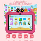 BDF 7 inch WiFi Kids Tablet PC with Crab Silicone Case, 1GB+16GB, Android 8.1 MTK6735 Quad Core CPU, US Plug, 3GB+32GB – Card Slot