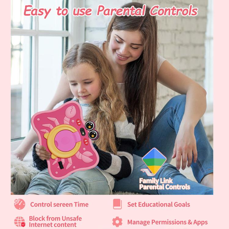 BDF 7 inch WiFi Kids Tablet PC with Crab Silicone Case, 1GB+16GB, Android 8.1 MTK6735 Quad Core CPU, US Plug, 3GB+32GB – Card Slot