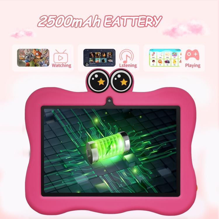 BDF 7 inch WiFi Kids Tablet PC with Crab Silicone Case, 2GB+32GB, Android 8.1 MTK6735 Quad Core CPU, US Plug, 4GB+64GB – Card Slot
