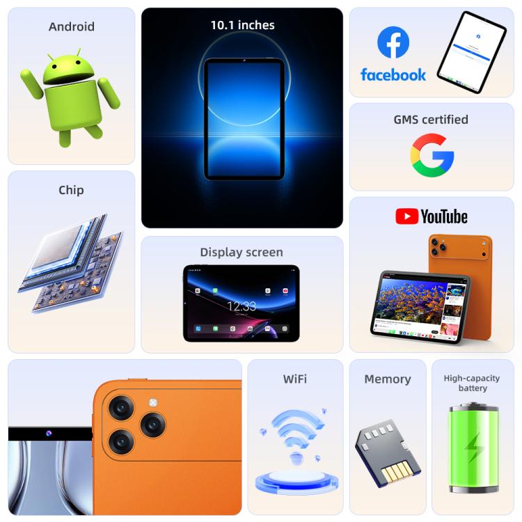 Nodizz Npad23 4G Network Tablet PC, 4GB+32GB, 10.1 inch Android 10 MTK6755 Octa Core, EU Plug – Bluetooth
