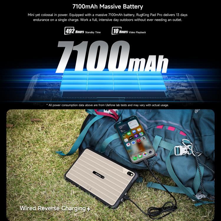 Ulefone Rugking Pad Pro Rugged Tablet PC, 8GB+128GB, 8.68 inch Android 16 Unisoc T7250 Octa Core 4G Network, EU Plug – Magnetic, Card Slot, Bluetooth