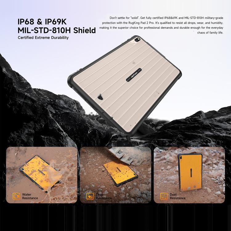 Ulefone Rugking Pad 2 Pro Rugged Tablet PC, 8GB+128GB, 10.1 inch Android 16 Unisoc T7250 Octa Core 4G Network, EU Plug, 8GB+128GB – Magnetic, Card Slot, Bluetooth