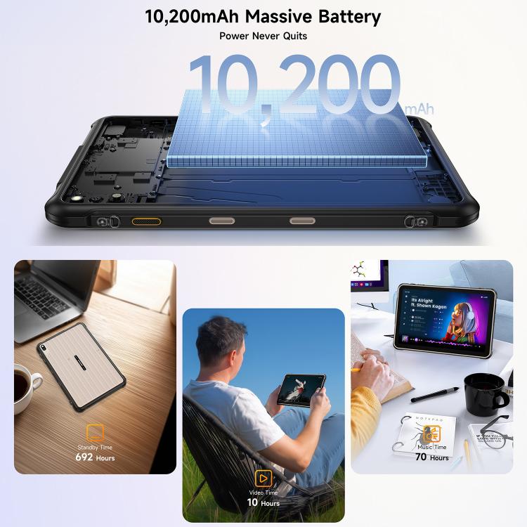 Ulefone Rugking Pad 2 Pro Rugged Tablet PC, 8GB+128GB, 10.1 inch Android 16 Unisoc T7250 Octa Core 4G Network, EU Plug, 8GB+128GB – Magnetic, Card Slot, Bluetooth