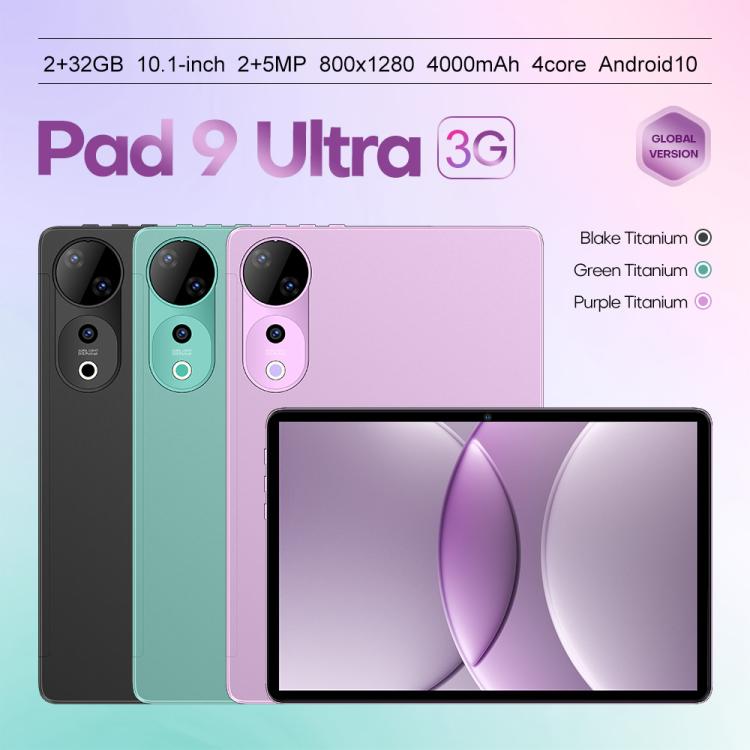 Pad 9 Ultra 10.1 inch 3G Phone Call Tablet PC, 2GB+32GB, Android 10 MTK6737 Quad Core, AU Plug, AU Plug