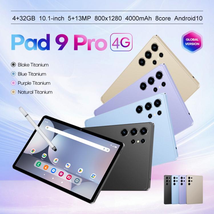 Pad 9 Pro 10.1 inch 4G LTE Tablet PC Combo Set, 4GB+32GB, Android 10 MT6755 Octa Core, with Keyboard / Mouse / Leather Case, UK Plug, UK Plug – Leather, Fast Charging, Bluetooth