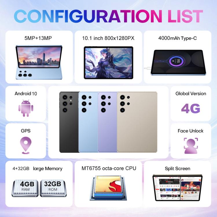 Pad 9 Pro 10.1 inch 4G LTE Tablet PC Combo Set, 4GB+32GB, Android 10 MT6755 Octa Core, with Keyboard / Mouse / Leather Case, UK Plug, UK Plug – Leather, Fast Charging, Bluetooth