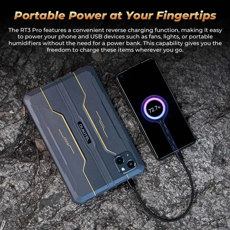 OUKITEL RT3 Pro 4G Network IP68/IP69K Rugged Tablet, 4GB+128GB, 8.0 inch Android 14 MediaTek G81 Octa-Core Support Dual SIM, EU Plug, RT3 Pro 4GB+128GB – Bluetooth