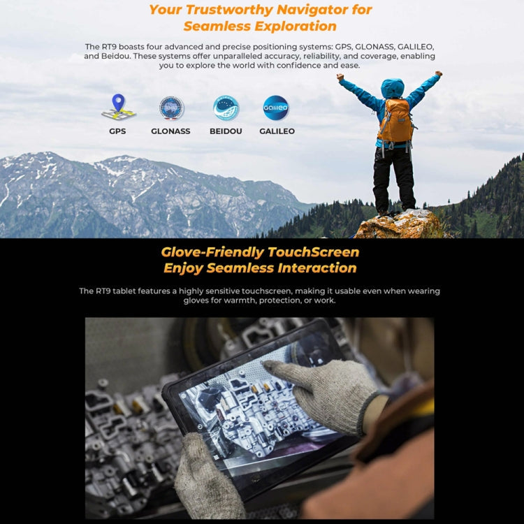 OUKITEL RT9 4G Network IP68/IP69K Rugged Tablet, 6GB+256GB, 11 inch Android 14 Unisoc T606 Octa-Core Support Dual SIM, EU Plug, RT9 6GB+256GB – Bluetooth