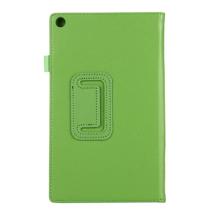 For Amazon Kindle Fire HD8 (2017) Litchi Texture Horizontal Flip Leather Case with Holder – Flip, Leather, For Kindle Fire HD8 (2017)