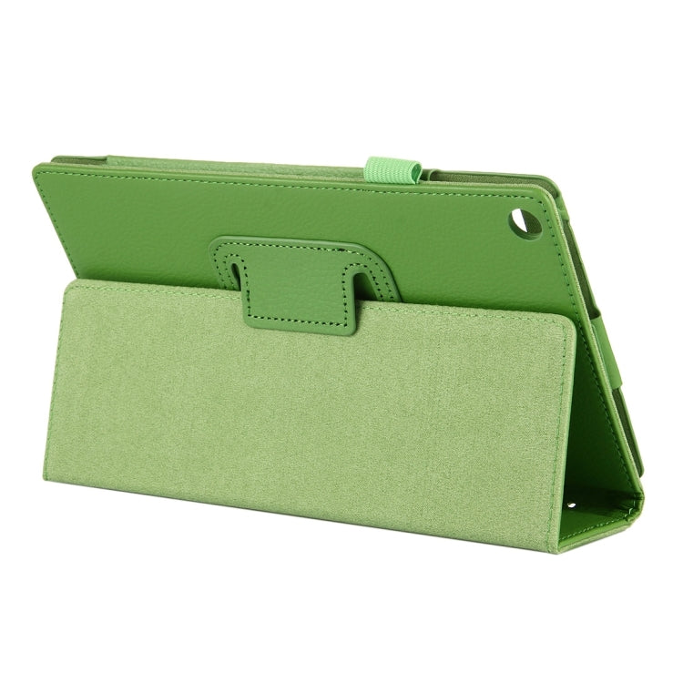 For Amazon Kindle Fire HD8 (2017) Litchi Texture Horizontal Flip Leather Case with Holder – Flip, Leather, For Kindle Fire HD8 (2017)