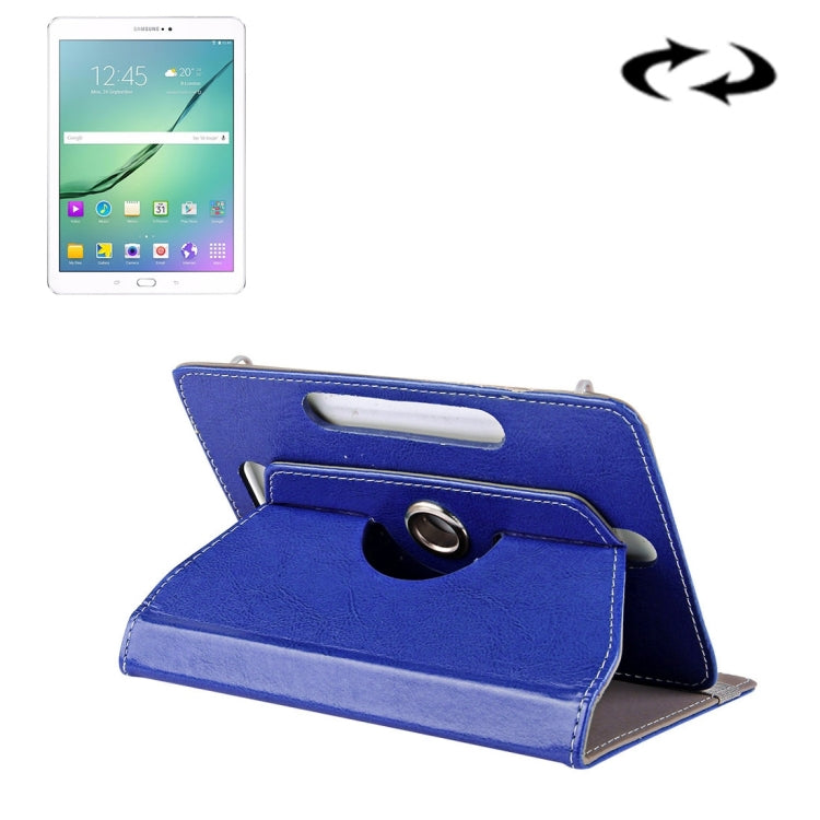 10 inch Tablets Leather Case Crazy Horse Texture 360 Degrees Rotation Protective Case Shell with Holder for Asus ZenPad 10 Z300C, Huawei MediaPad M2 10.0-A01W, Cube IWORK10, 10 inch Black, 10 inch Red, 10 inch Blue, 10 inch Magenta, 10 inch Purple...... 10 inch Blue Blue