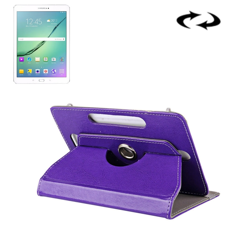 10 inch Tablets Leather Case Crazy Horse Texture 360 Degrees Rotation Protective Case Shell with Holder for Asus ZenPad 10 Z300C, Huawei MediaPad M2 10.0-A01W, Cube IWORK10, 10 inch Black, 10 inch Red, 10 inch Blue, 10 inch Magenta, 10 inch Purple...... 10 inch Purple Purple