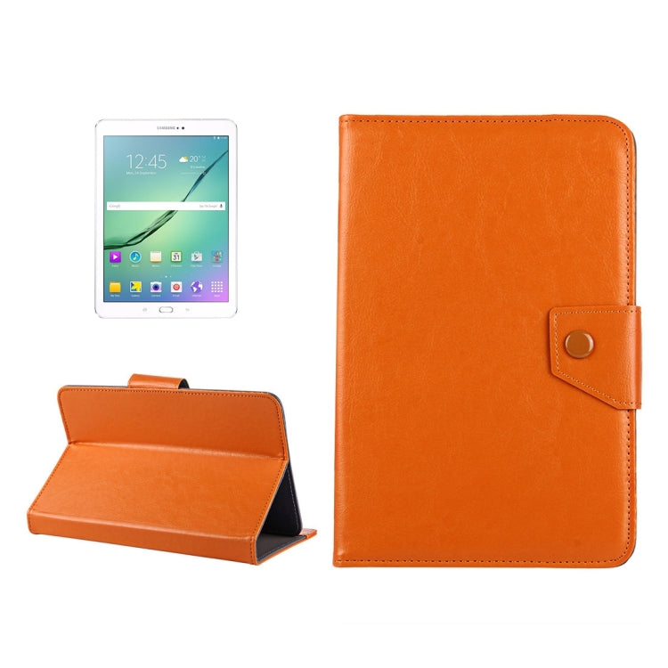 10 inch Tablets Leather Case Crazy Horse Texture Protective Case Shell with Holder for Asus ZenPad 10 Z300C, Huawei MediaPad M2 10.0-A01W, Cube IWORK10 – Leather Orange
