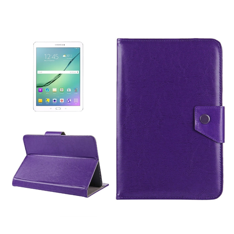 10 inch Tablets Leather Case Crazy Horse Texture Protective Case Shell with Holder for Asus ZenPad 10 Z300C, Huawei MediaPad M2 10.0-A01W, Cube IWORK10 – Leather Purple