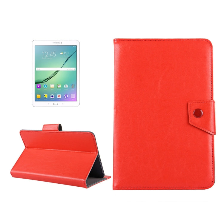 10 inch Tablets Leather Case Crazy Horse Texture Protective Case Shell with Holder for Asus ZenPad 10 Z300C, Huawei MediaPad M2 10.0-A01W, Cube IWORK10 – Leather Red