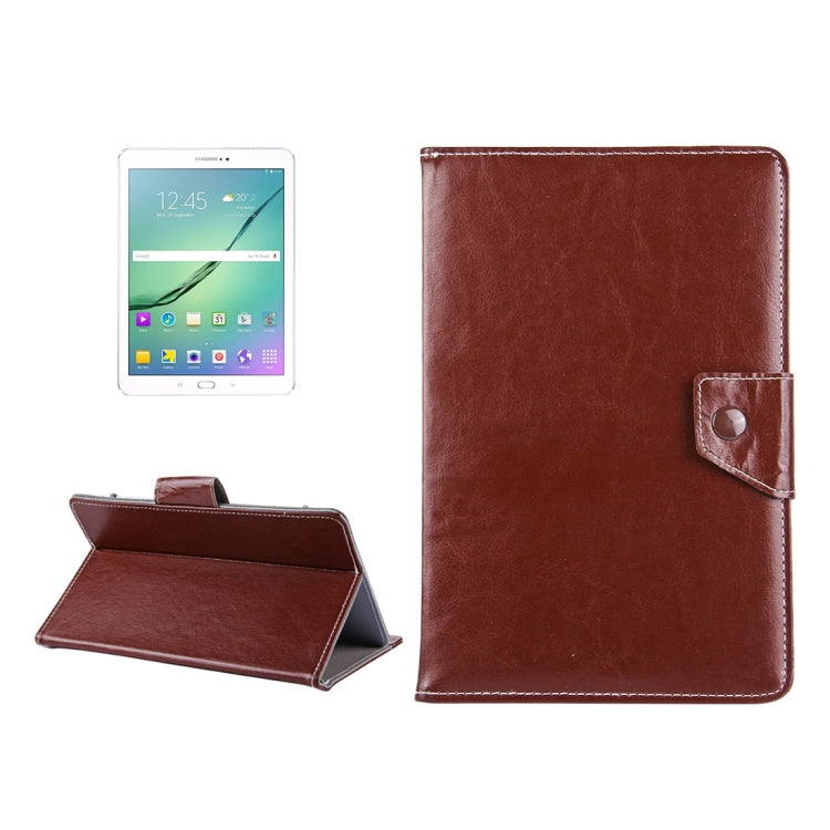 10 inch Tablets Leather Case Crazy Horse Texture Protective Case Shell with Holder for Asus ZenPad 10 Z300C, Huawei MediaPad M2 10.0-A01W, Cube IWORK10 – Leather Brown