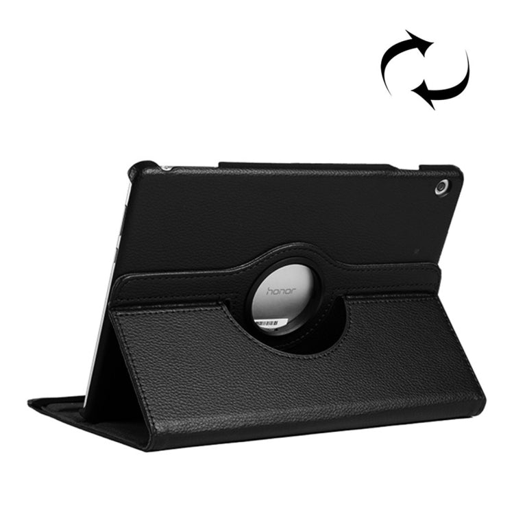 Litchi Texture Horizontal Flip 360 Degrees Rotation Leather Case for Huawei MediaPad T5 10.1, with Holder – Flip, Leather, For MediaPad T5 10.1