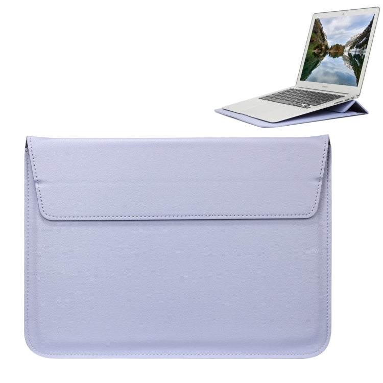 Universal Envelope Style PU Leather Case with Holder for Ultrathin Notebook Tablet PC 13.3 inch, Size: 35x25x1.5cm – Flip, Leather Blue Purple
