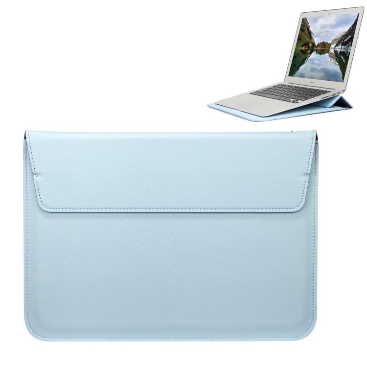 Universal Envelope Style PU Leather Case with Holder for Ultrathin Notebook Tablet PC 13.3 inch, Size: 35x25x1.5cm – Flip, Leather Blue