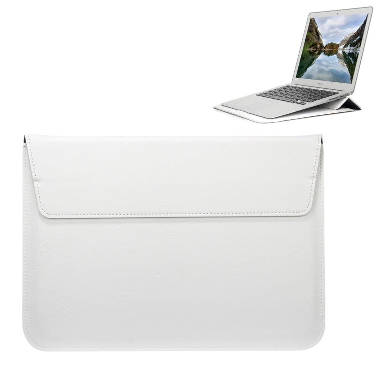 Universal Envelope Style PU Leather Case with Holder for Ultrathin Notebook Tablet PC 11.6 inch, Size: 32.5x21.5x1cm – Flip, Leather White