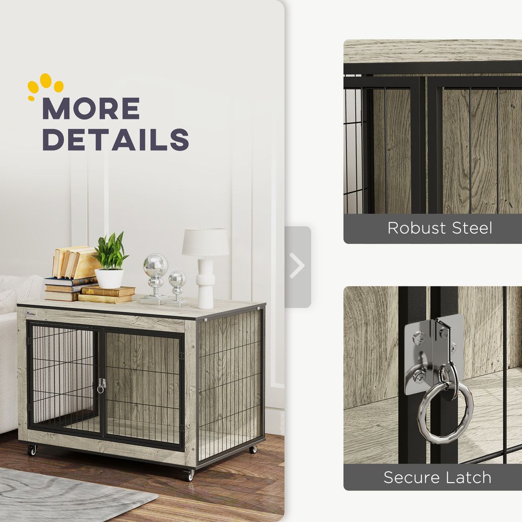Dog Crate Furniture on Wheels, for Medium Dogs