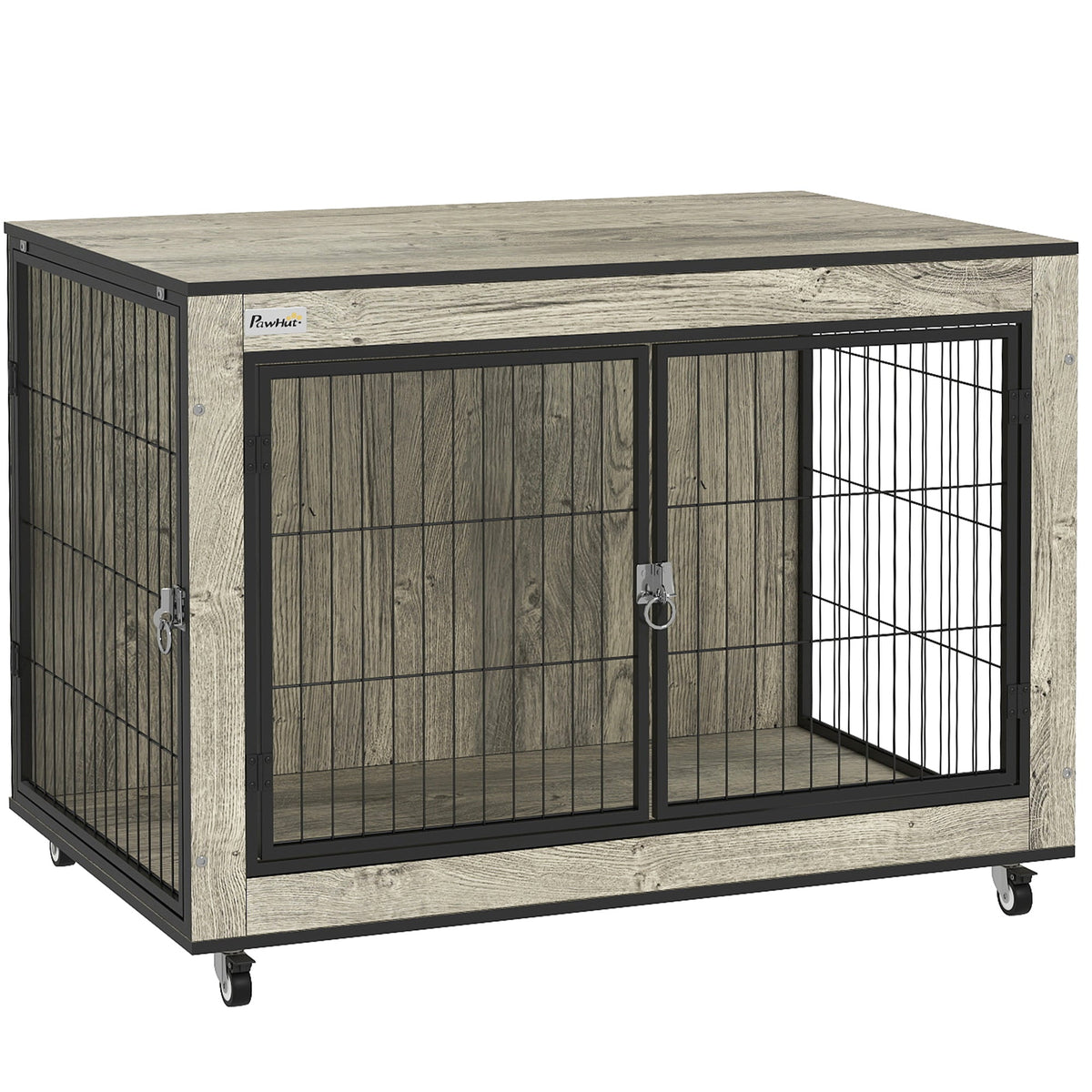 Dog Crate Furniture on Wheels, for Medium Dogs 80W x 56D x 62.5Hcm