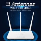 Tenda F3 Wireless 2.4GHz 300Mbps WiFi Router with 3*5dBi External Antennas, F3 – Durable Build, Easy to Use