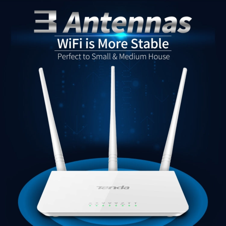 Tenda F3 Wireless 2.4GHz 300Mbps WiFi Router with 3*5dBi External Antennas, F3 – Durable Build, Easy to Use