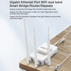 VONETS VAR1200-H 1200Mbps Wireless Bridge External Antenna Dual-Band WiFi Repeater, With 4 Antennas + DC Adapter Set, VAR1200-H With 4 Antennas + DC Adapter Set – Durable Build, Easy to Use