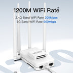 VONETS VAR1200-H 1200Mbps Wireless Bridge External Antenna Dual-Band WiFi Repeater, With 4 Antennas + DC Adapter Set, VAR1200-H With 4 Antennas + DC Adapter Set – Durable Build, Easy to Use