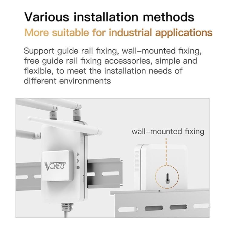 VONETS VAR1200-H 1200Mbps Wireless Bridge External Antenna Dual-Band WiFi Repeater, With 4 Antennas + DC Adapter Set, VAR1200-H With 4 Antennas + DC Adapter Set – Durable Build, Easy to Use